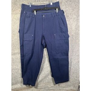 Duluth Trading Co Mens 40x32 Navy Blue Cotton Lot of 2 Cargo Work Pants Tactical